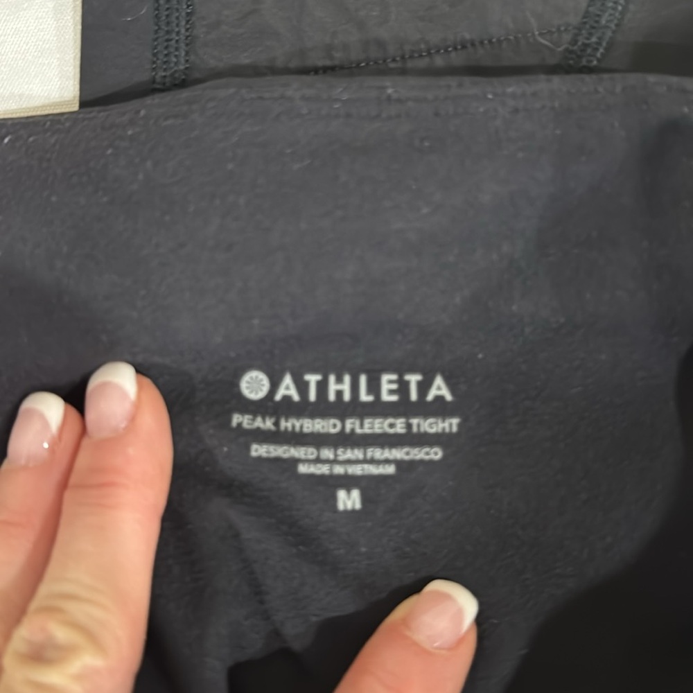 Athleta PEAK HYBRID FLEECE TIGHT Medium Black - Picture 3 of 6